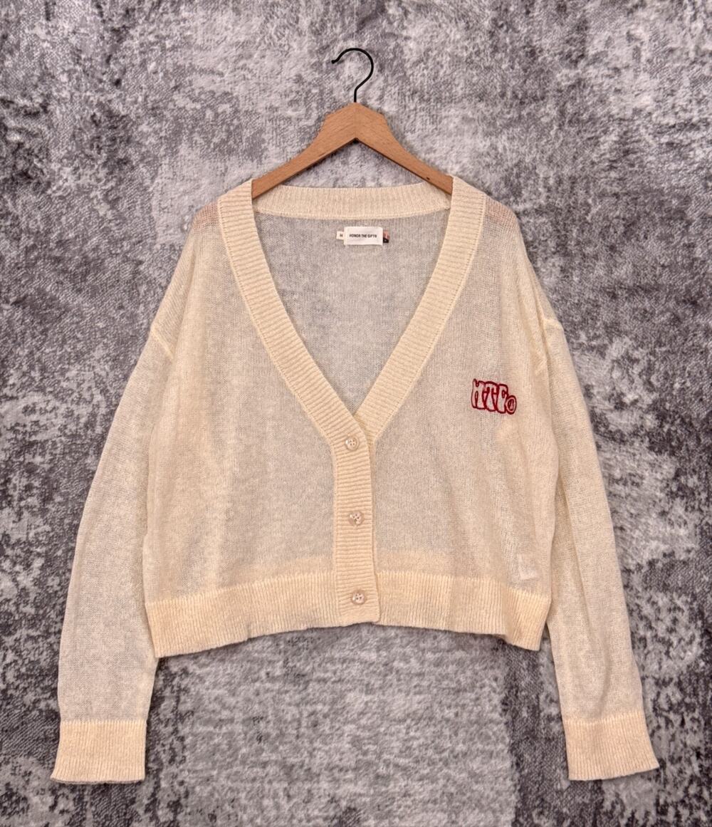 Honor The Gift Sweater Medium Womens Wool Mohair Cropped Oversize Cardigan